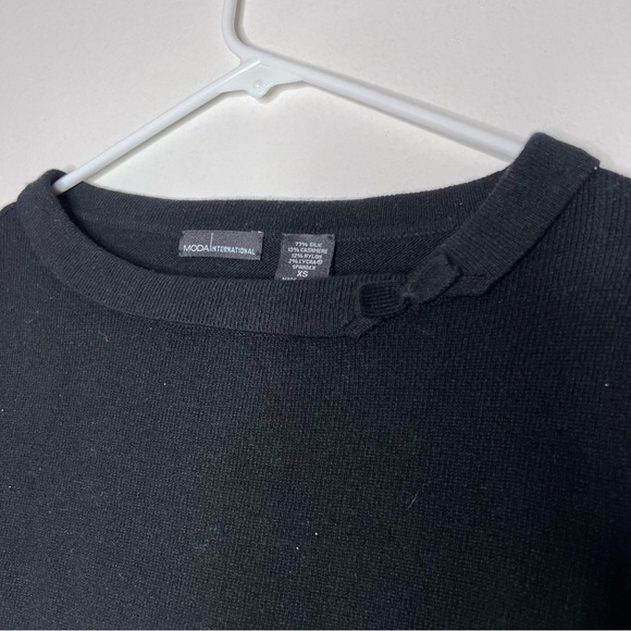 Moda International Silk and Cashmere Bow detail long sleeve top XS #8 - Picture 2 of 5